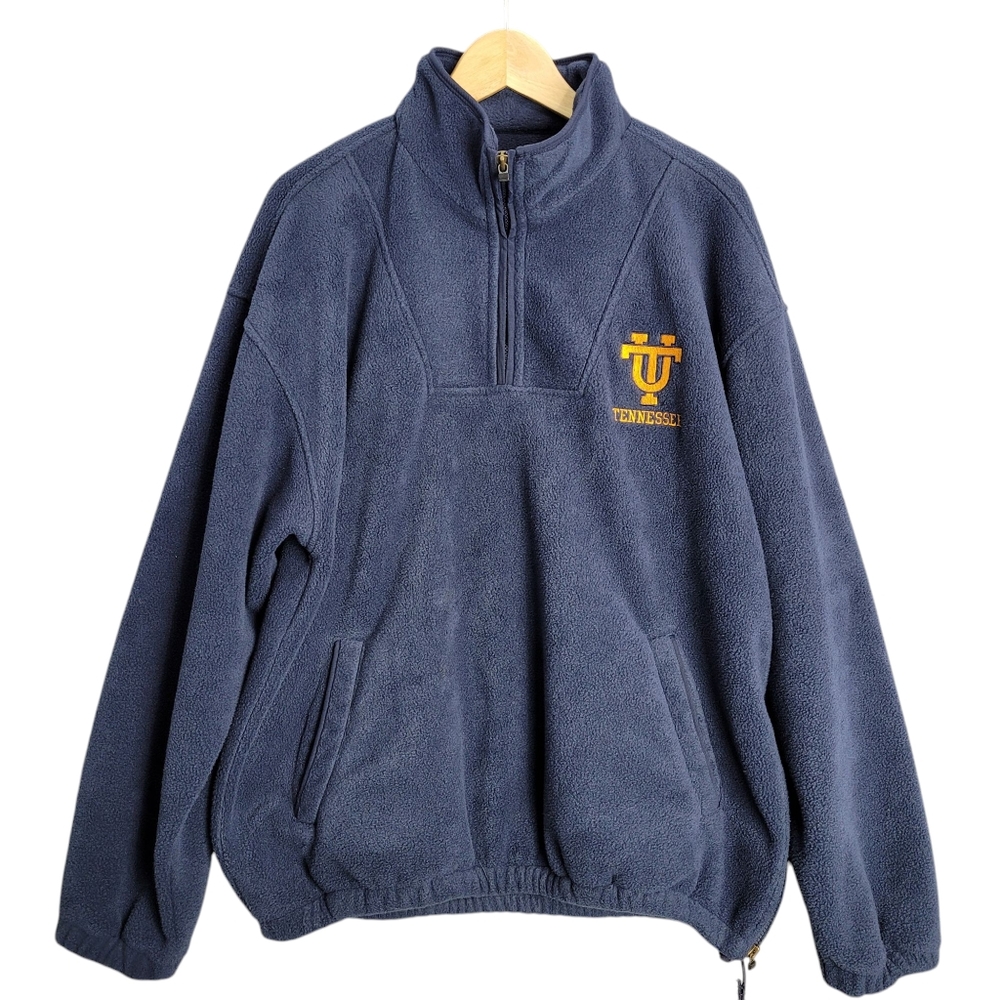 University Tennessee Fleece Jacket Mens Medium Blue Long Sleeve Quarter‎ Zip